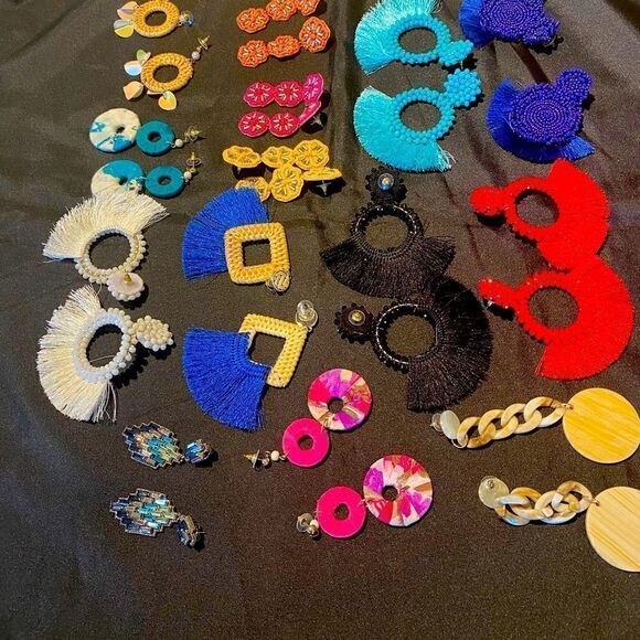 14 Pairs of fun pierced earrings- multicolor. Sold as a bundle. - Picture 1 of 14
